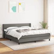 Giroletto a Molle con Materasso Grigio Scuro 160x200 cm Tessuto 3129802