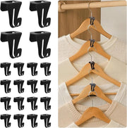 Set di 20 clip per abbigliamento in metallo nero - Clip per abbigliamento spaziatore per armadi - Soluzione pratica per l'organizzazione di spazio extra