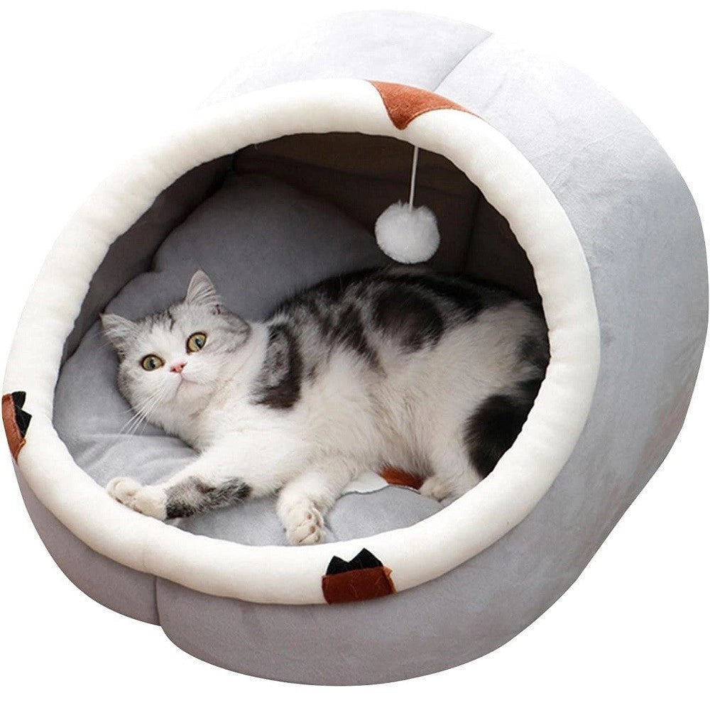 Trade Shop - Cuccia Per Gatti Universale A Metà Chiuso Con Morbido Cuscino Interno Tg.m -