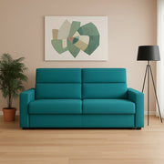 Letino, Divano Fisso 2 Posti Sfoderabile Made in Italy, 200x95x100h cm Azzurro
