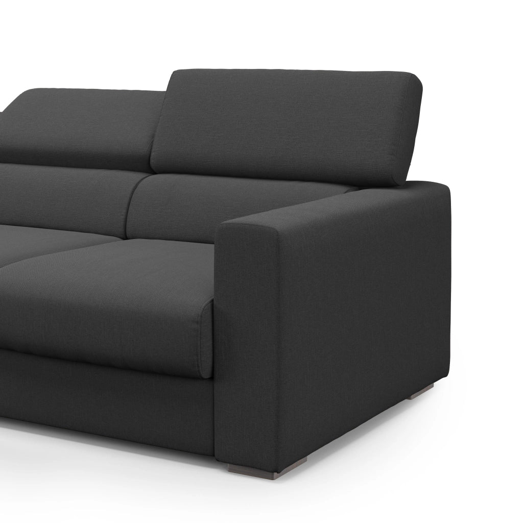 Dylan Divano a 3 sedute con estraibile a cassettone in tessuto simil cotone impermeabile T13 240 cm antracite