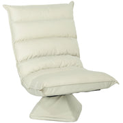 Poltrona in Tessuto Imbottita Girevole a 360¡ã e Reclinabile a 3 Livelli 62x70x95cm, Beige