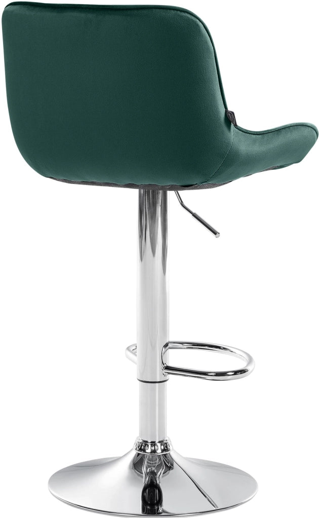 Set di 2 sgabelli da bar Vonore in velluto verde,cromo