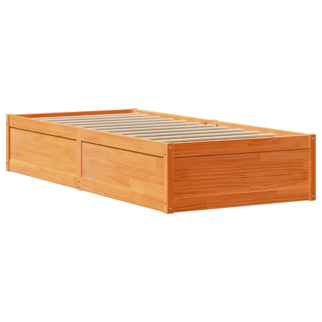 Letto senza Materasso Marrone Cera 75x190 cm in Legno di Pino 3323442