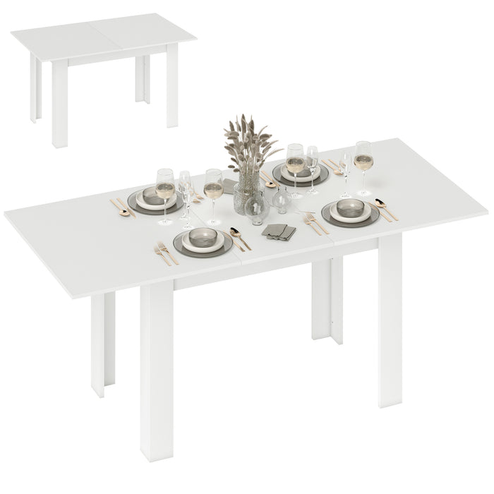 Tavolo Allungabile da Pranzo 140-180x80x75 cm per 6-8 Persone in MDF Bianco