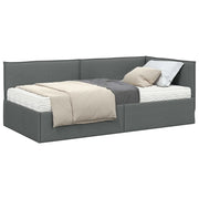 Letto singolo | Letto per adulti | Struttura Letto Angolare con Materasso 2 pcs Grigio Velluto