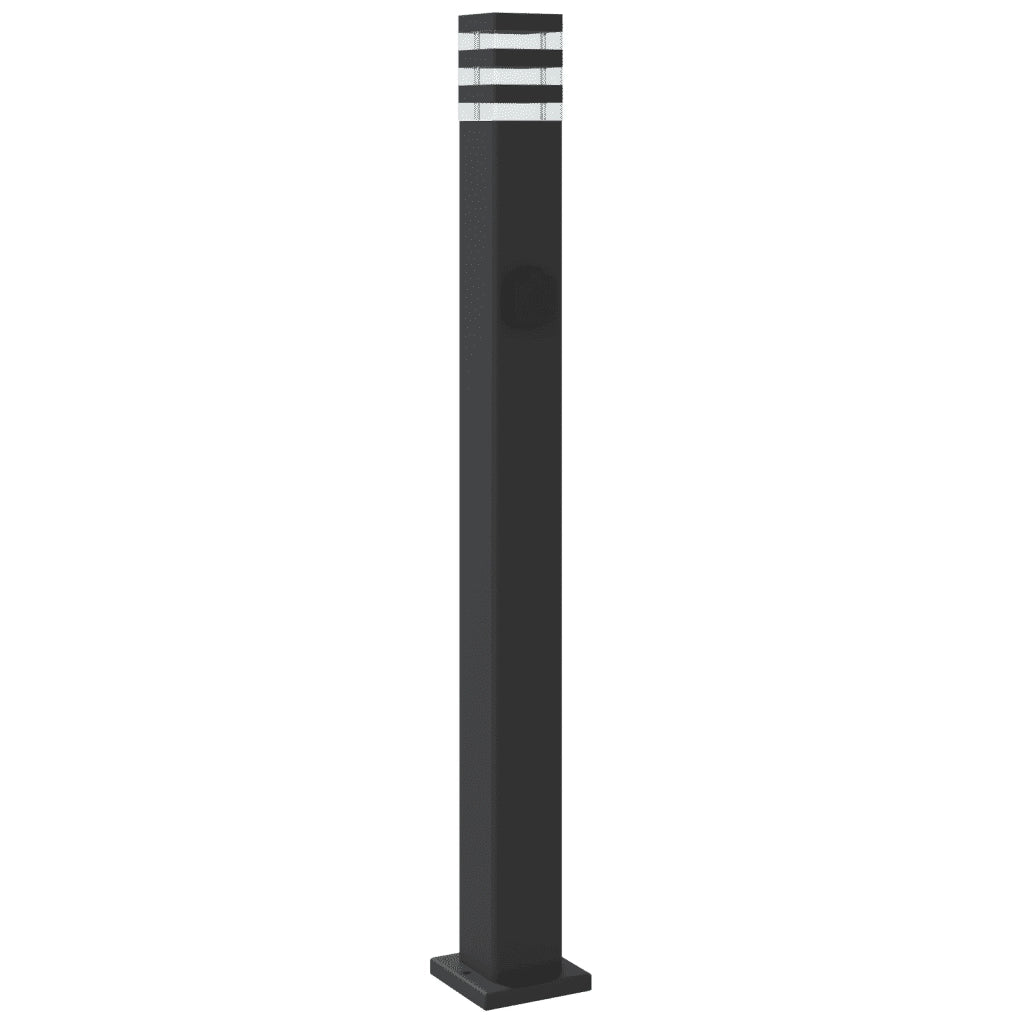 Lampade da Terra per Esterni con Presa 3pz Nere 110cm Alluminio 4006410