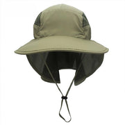 Cappello da sole unisex per attività all'aperto con visiera e cappuccio - Verde militare