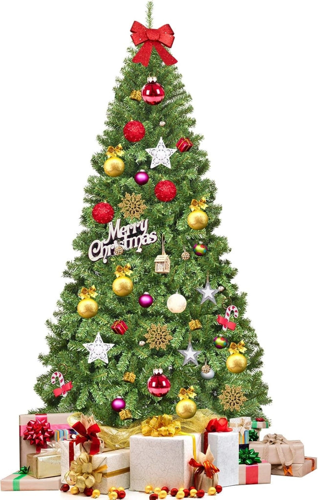 Albero di Natale Artificiale 150/180/210/230/270cm in PVC, Albero di Natale ad Apertura Automatica ad Ombrello con Base, Christmas Tree (230 cm, Verde)