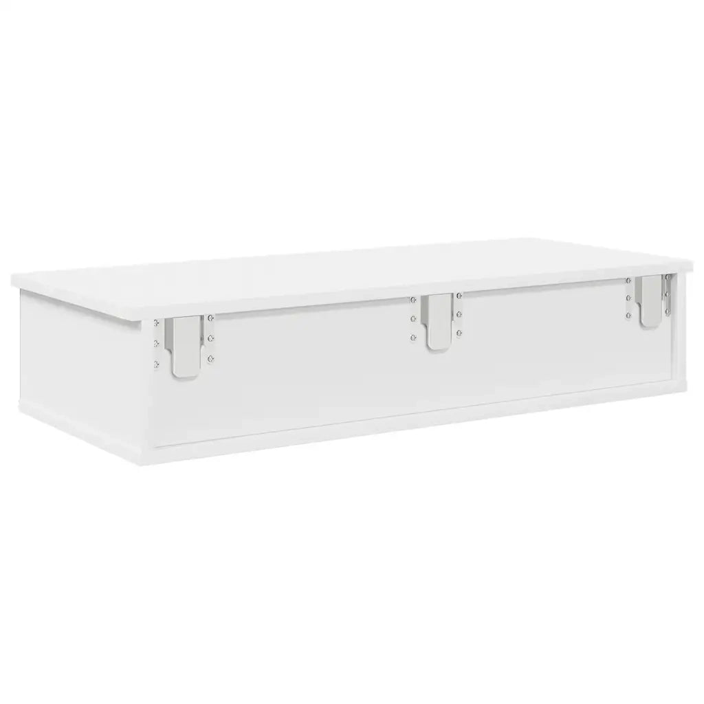 Scaffale a Parete con Cassetti Bianco 80x34x17 cm in Truciolato 859950