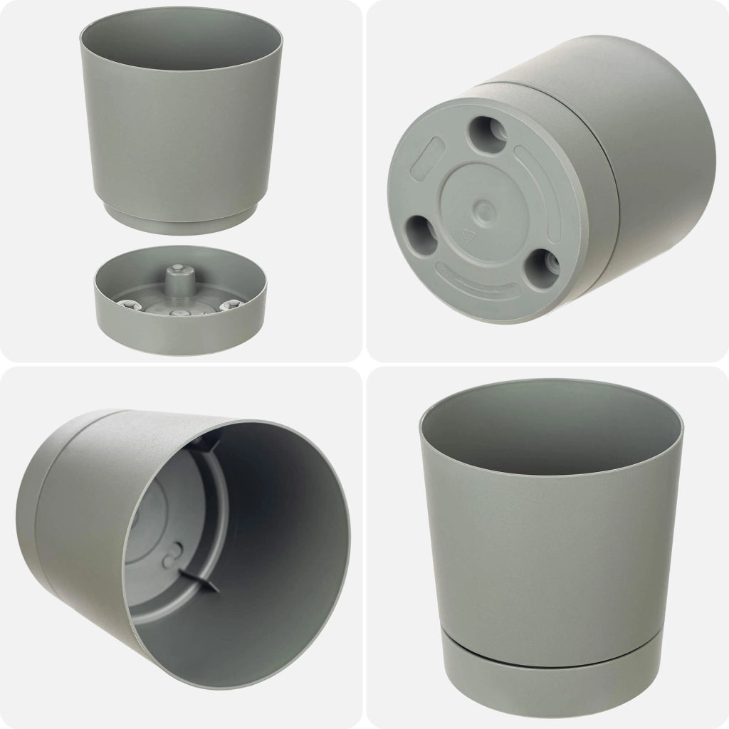Vaso da fiori KADAX con supporto, rotondo, in plastica, 34,5 cm