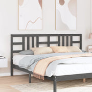 Testiera per Letto Grigia 206x4x100cm in Legno Massello di Pino 817862