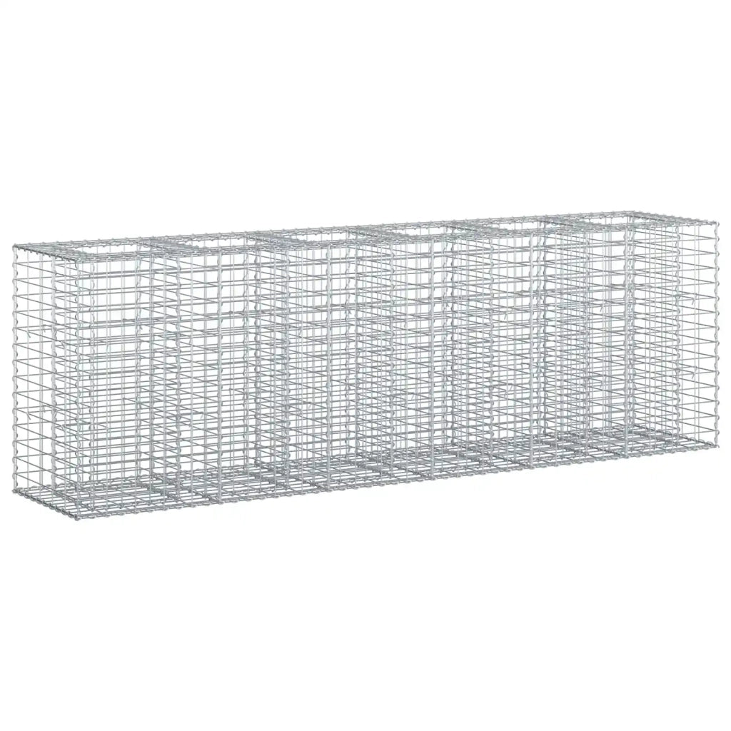 Letto rialzato in gabbione 2 pz Argento 250 x 50 x 80 cm CFW5097035