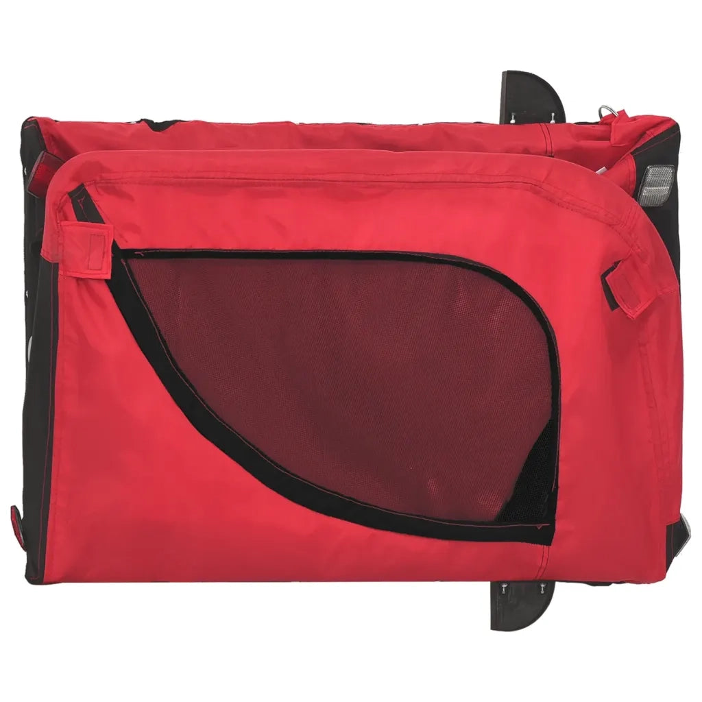 Rimorchio da Bici per Animali Rosso e Nero Oxford e Ferro CFW7047418