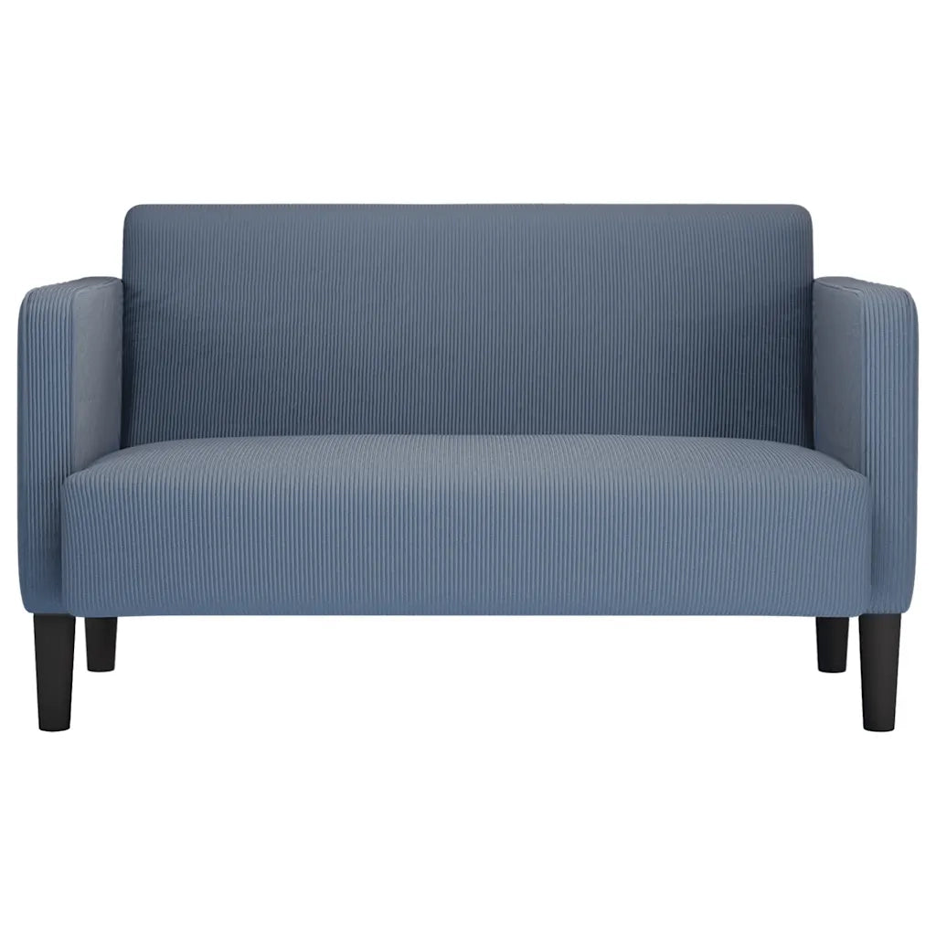Divano Divanetto Blu 109 cm Tessuto di Velluto a Coste