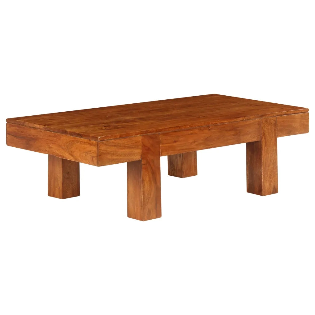 Tavolino da Salotto-Tavolino da soggiorno-Tavolo in Legno Acacia Finitura Ambra 110x55x35 cm 240376