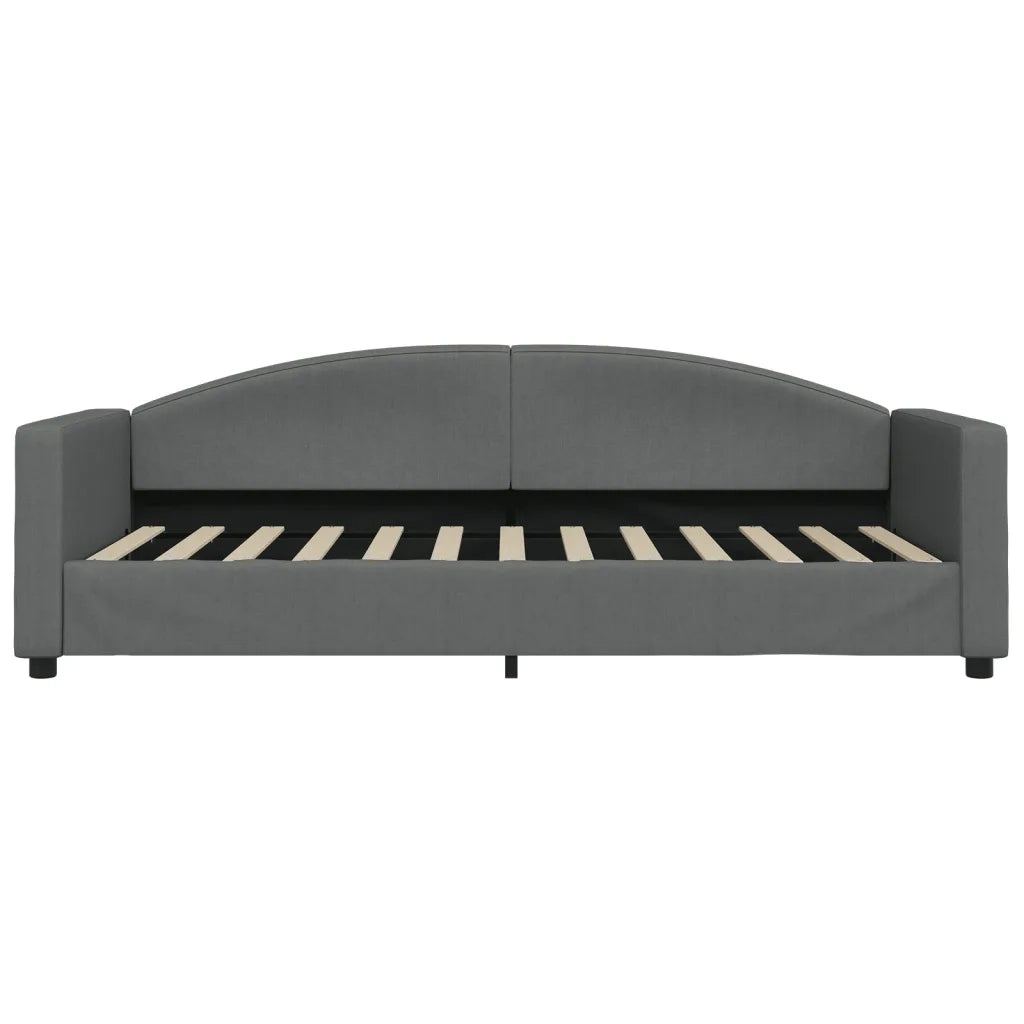 Divano Letto con Materasso Grigio Scuro 90x200 cm in Tessuto