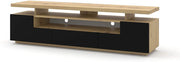 Mobile TV EVA 180 colore Rovere con frontali Nero opaco 180x42x51H Cm