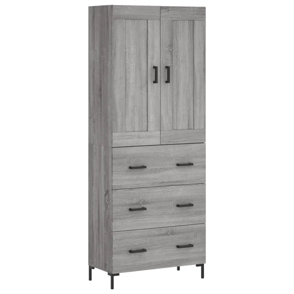 Credenza-Buffet-Armadio da cucina Grigio Sonoma 69,5x34x180 cm in Legno Multistrato 605172
