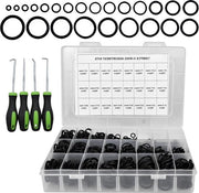 Assortimento di anelli O - 1308 pezzi - 24 misure di guarnizioni a O - con kit di pick e gancio - gomma nitrile - tubi di ricambio per rubinetti e auto.