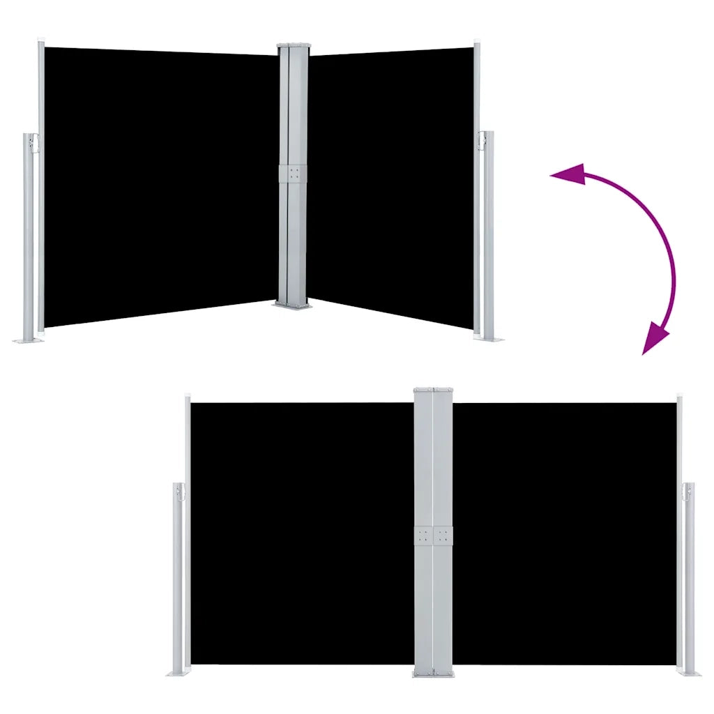 Tenda da Sole Laterale Retrattile Nera 140x600 cm 48454