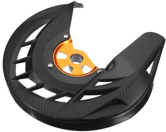 Protezione per Disco Freni - Adatto a KTM 125-530 SX/SXF/XC/XCF - Idoneo per Dischi Freni fino a 275 mm - Materiale Polimero/Alluminio - Facile da Installare - Protezione per Disco Freni.