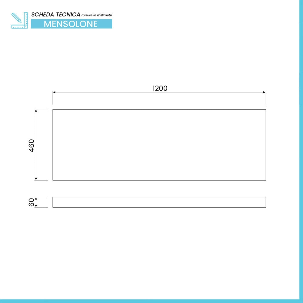 Mensolone bagno 120 cm in legno effetto rovere scuro Levia