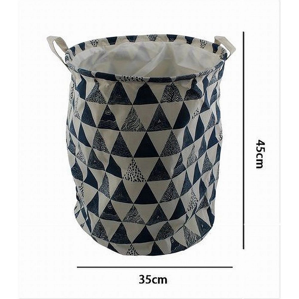 Trade Shop - Cesto Porta Biancheria Vestiti Sporchi Pieghevole Motivo Triangoli 35x45cm 10476 -