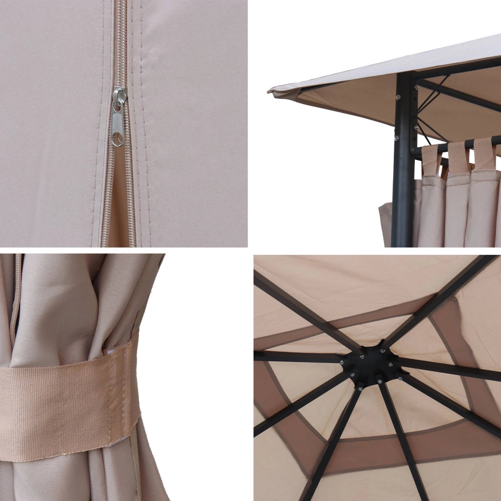 Tettoia + tende per pergolato elusa 3x3m, beige