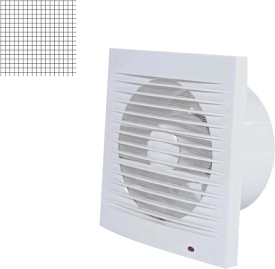 Ventilatore per l'aspirazione dell'aria con rete anti insetti integrata - 125 mm - 17 W - 150 m³/h - bagno cucina ufficio toilette VMC
