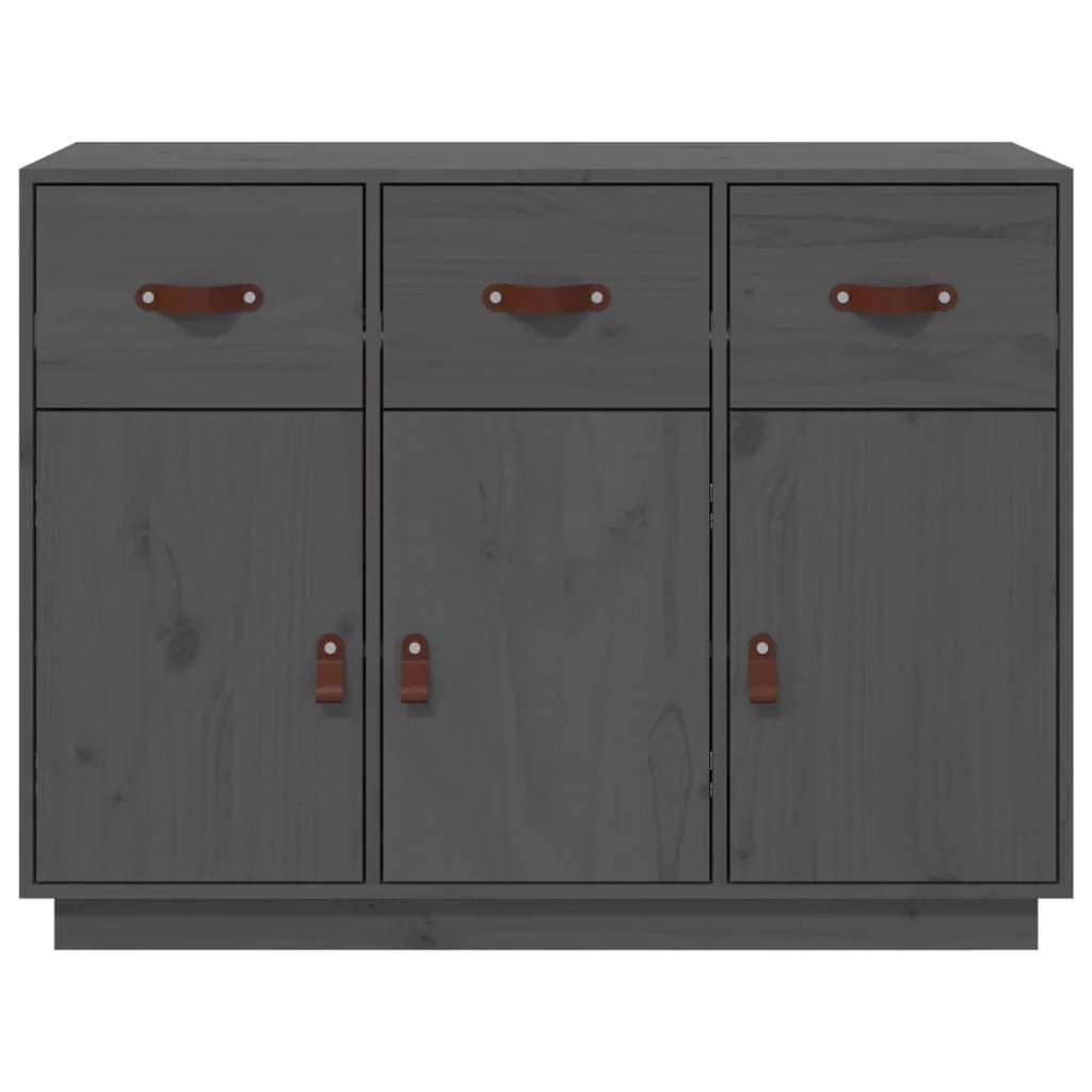 Buffet credenza cassettiera armadio mobile contenitore organizer per cucina soggiorno salotto 100 x 40 x 75 cm legno massello di pino grigio 02_0031766