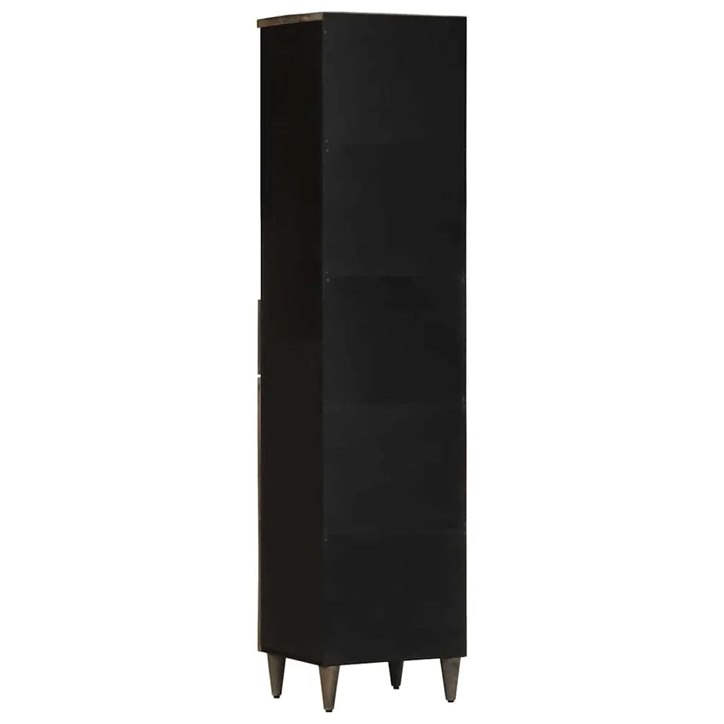 Mobiletto da bagno 38 x 33 x 160 cm ampio spazio di archiviazione stile moderno legno nero 02_0057755
