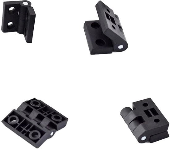 Scharniere in Kunststof per Porte - 4 Pezzi - Nero - Scharniere Resistenti allo Sfregio - Per Armadi a Scomparsa - Angolo Aperto 180° - Scharniere