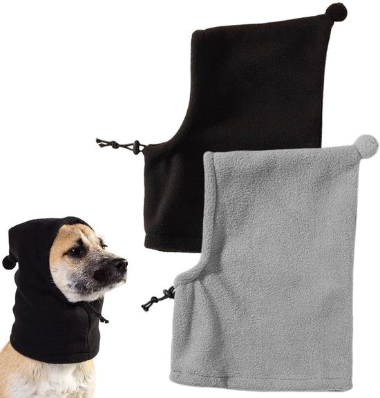 Due copie di cappuccioli per cani da inverno, cappuccioli impermeabili per cani, guanti per cani, copriore per cani, copriore per cani, sciarpa per cani per passeggiate all'aperto - L 28*21.5 cm