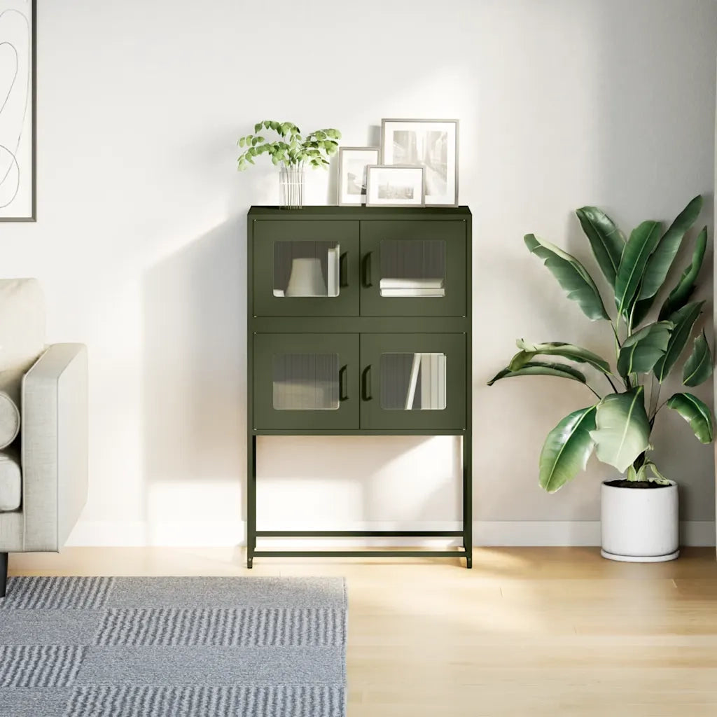 Credenza Verde Oliva 68x39x107 cm in Acciaio 853348