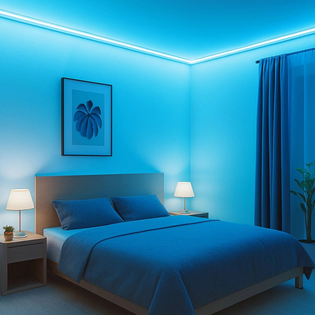 50M Striscia Led COB 8W/M 220V-240V 600lm IP65 CRI=80 Angolo 180° Colore Luce Blu Ghiaccio