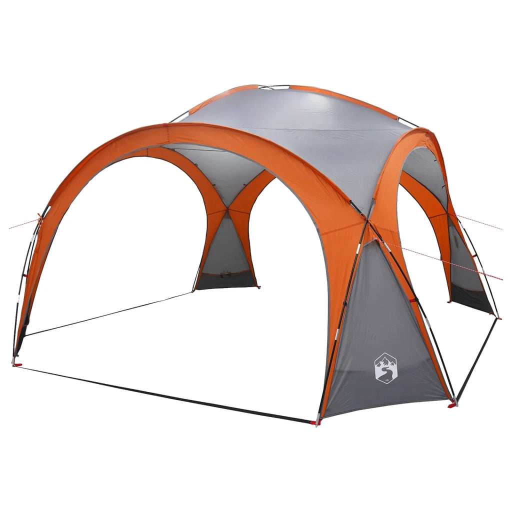Tenda Laterale con tetto Grigio e arancione 410 x 410 x 250 cm 42028683