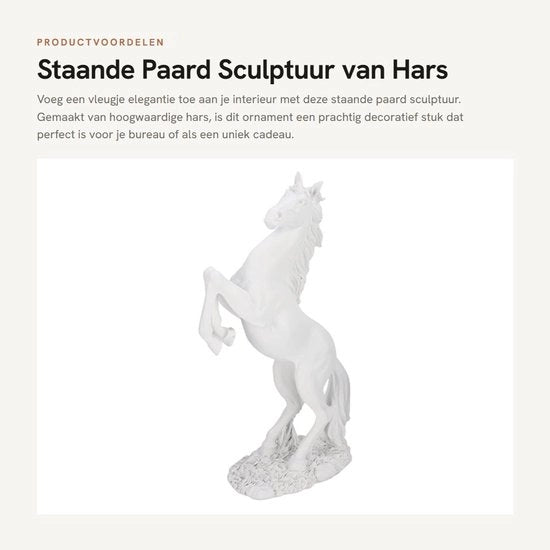 Statua di Cavallo in Stile Europeo - Decorazione per Ufficio - Dimensioni 31,5x18 cm