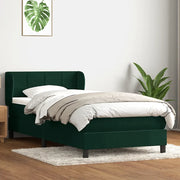 Giroletto a Molle con Materasso Verde Scuro 80x220 cm Velluto 3317550