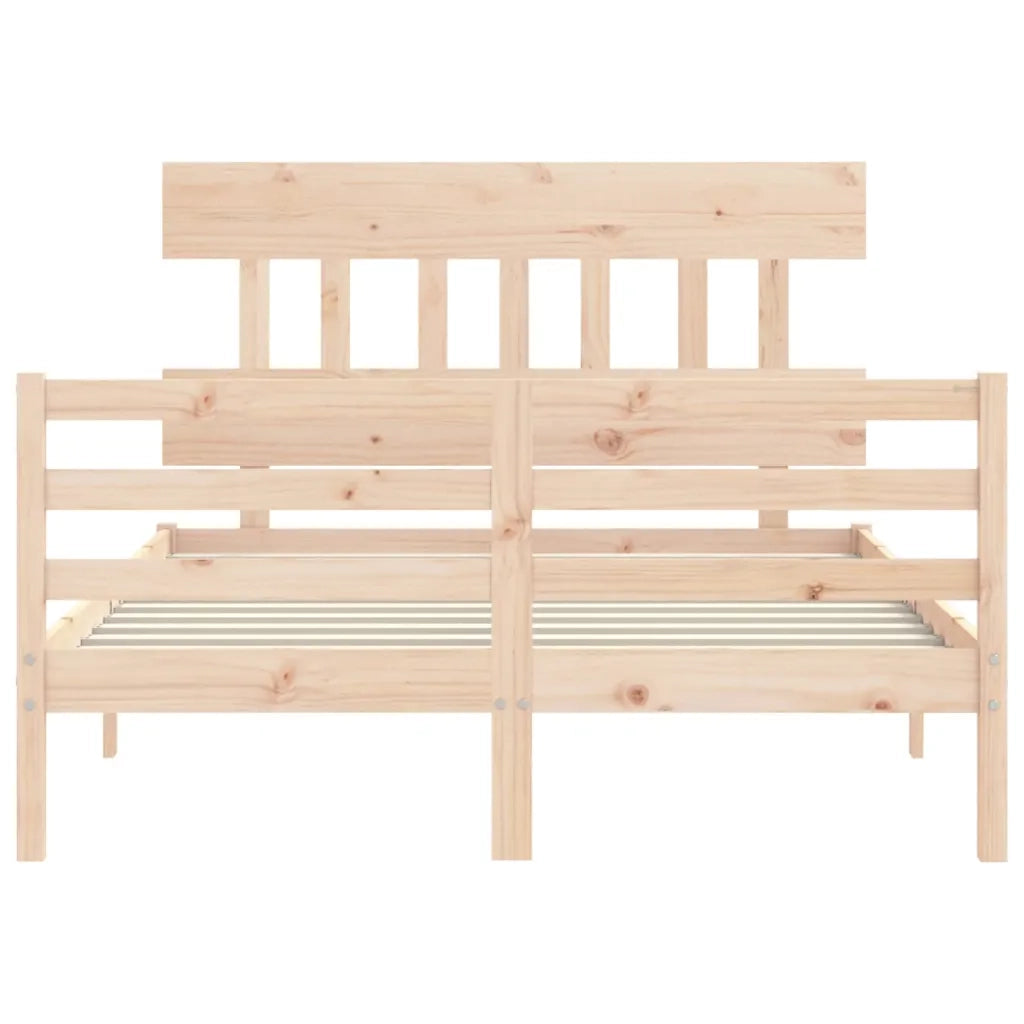 Giroletto con Testiera-Struttura Letto con testiera 140x190 cm in Legno Massello 277019