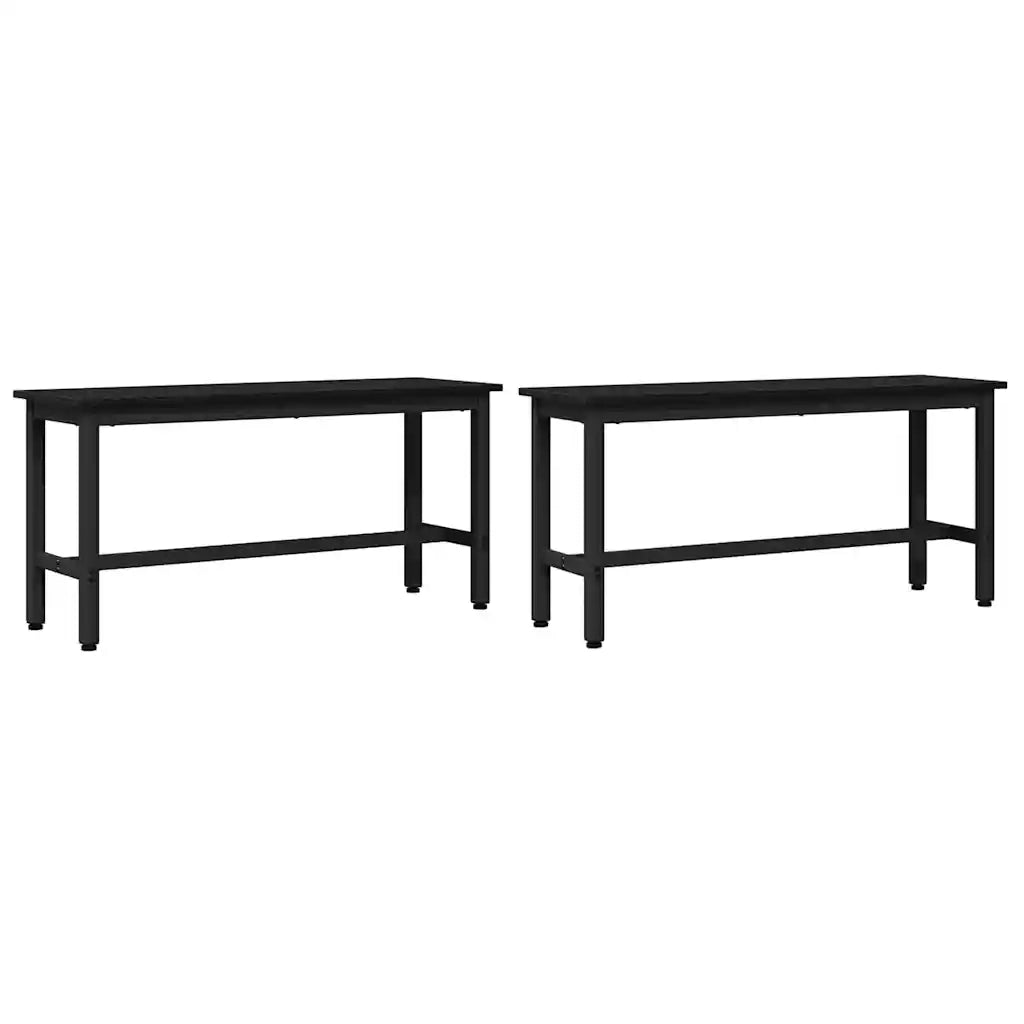 Panchina da pranzo 2 pcs Rovere Nero 100 x 32,5 x 48,5 cm
