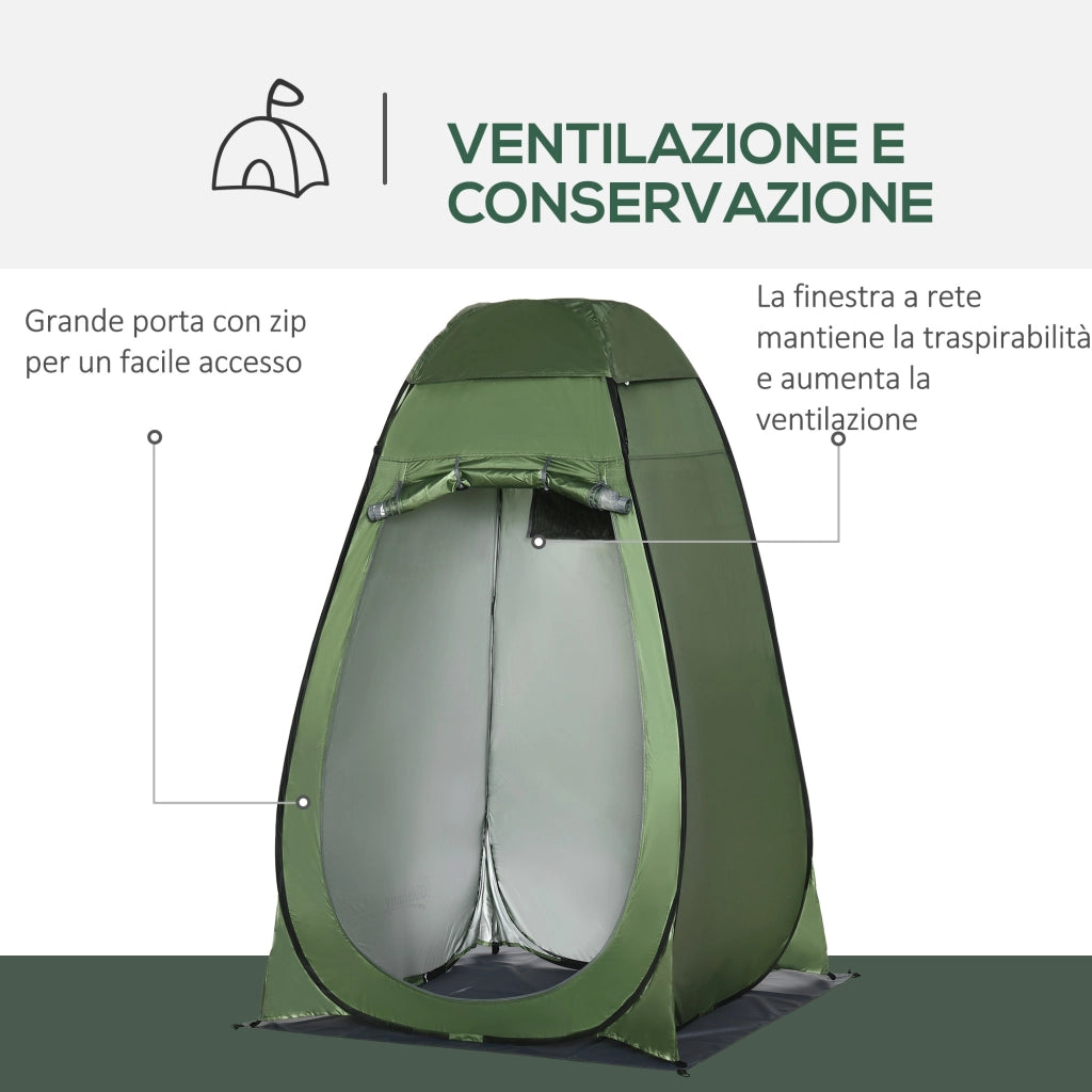 Tenda Doccia Esterno da Campeggio ¨C zephmum ¨C Verde Scuro 126x124x189 cm