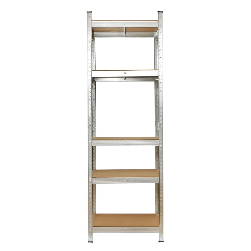 Scaffale Metallico con 5 Ripiani in MDF, 170x80x30 cm, Montaggio Senza Viti