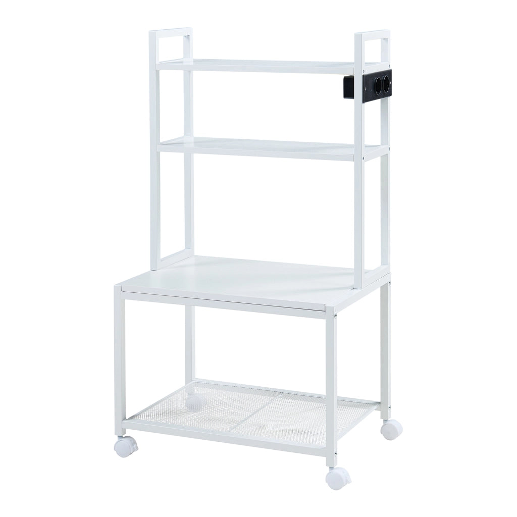 Carrello Porta Stampante per Ufficio Svanaldsvipp 100 x 55 x 38 cm - Bianco [en.casa]