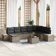 Set Divano da Giardino con cuscino 8 pcs Grigio polyrattan 3355858