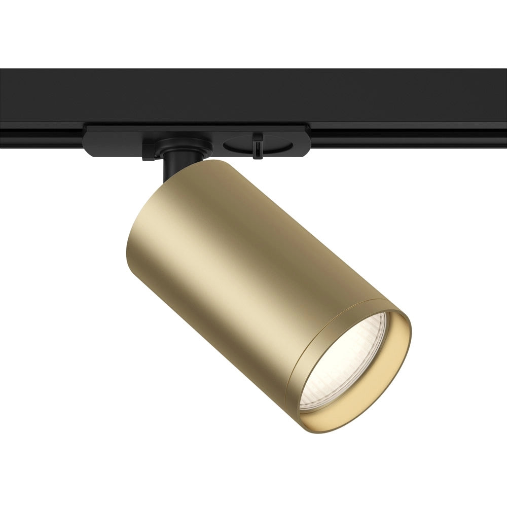 Faretto Per Binario Moderno Focus S Alluminio Oro Opaco E Nero 1 Luce