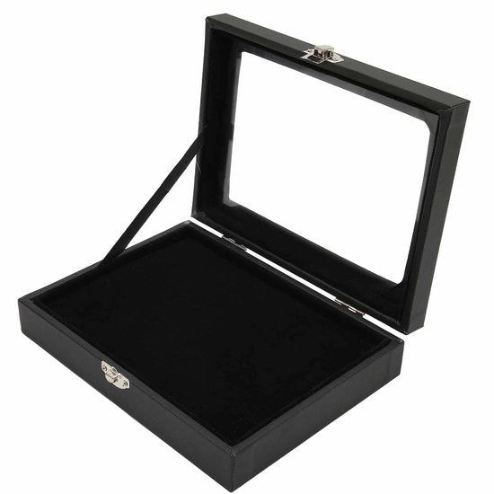 Vetrina per Medaglie con Porta in Vetro Resistente - Ideale per Gioielli e Insegne di Riconoscimento - Porta in Vetro Duro - Nero - Perfetto per Sieramenti e Insegne di Riconoscimento - Ottimo per Collezioni