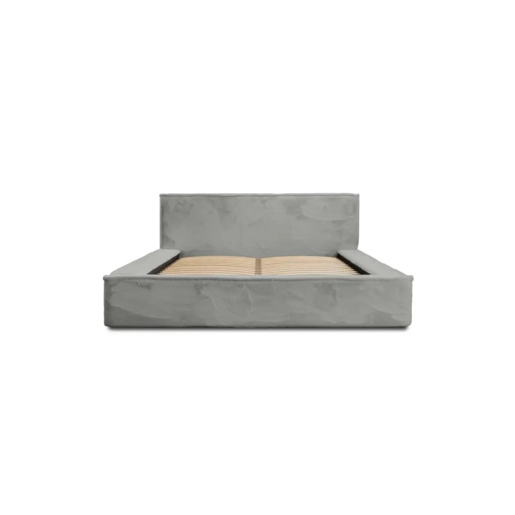 Letto contenitore ORLANE – Grigio Carbone Minerale Polare – 180x200 cm – Rete sollevabile – Design di alta gamma
