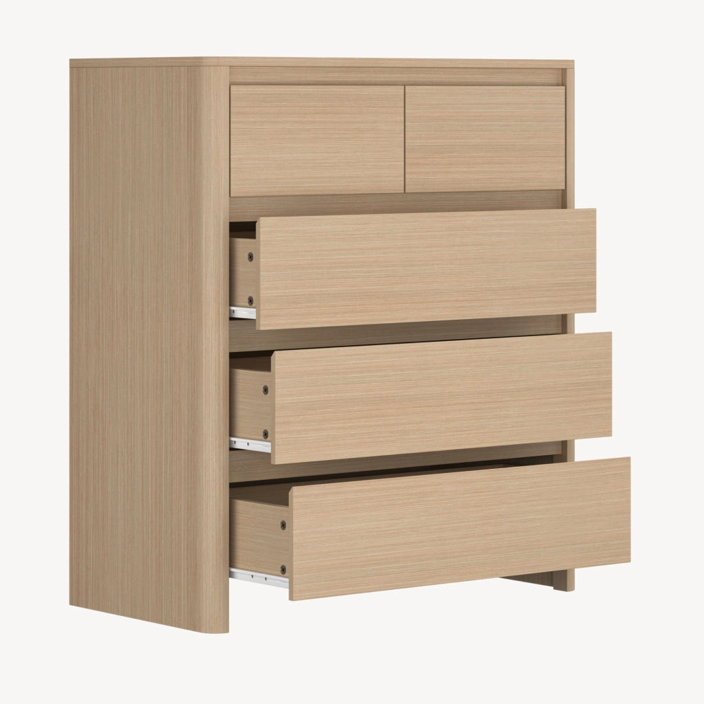 Cassettiera Takranmaa Comò con 5 Cassetti 79 x 30 x 90 cm - Effetto Rovere [en.casa]
