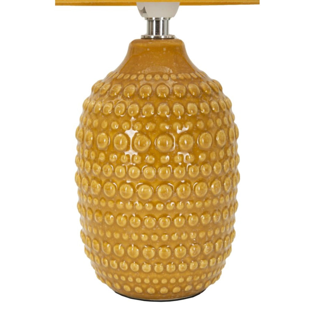 Lampada da Tavolo VKH95, Giallo, Ceramica, 15x15x30,5 cm